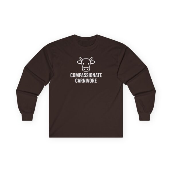 Compassionate Carnivore Long Sleeve Tee - White Logo - Image 11