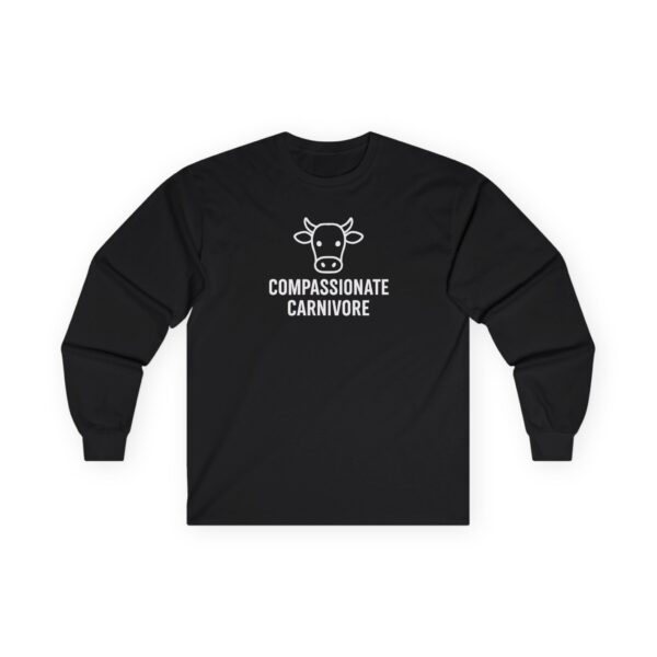 Compassionate Carnivore Long Sleeve Tee - White Logo - Image 5